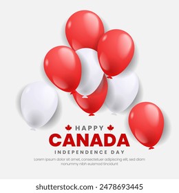 Fondo del día de la independencia de Canadá con globos