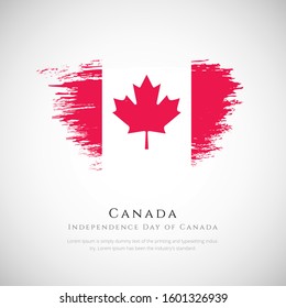 Canada independence day with Canada brush flag, national day of Canada background