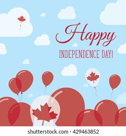 Canada Independence Day Flat Patriotic Design. Canadian Flag Balloons. Happy National Day Canada Vector Patriotic Design. Celebration Balloons Patriotic Design.