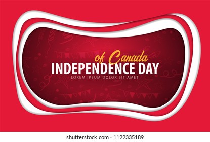 Canada. Independence day greeting card. Paper cut style