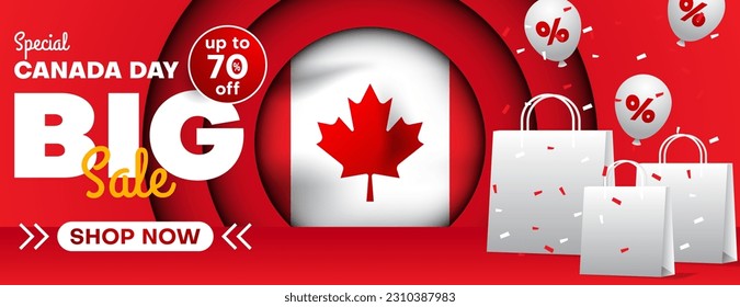 canada independence day sale banner design for business promotion