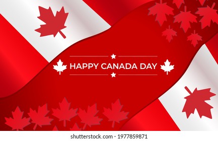 canada independence day template with canada flag 