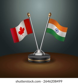 Canada and India table flags relation with gradient backgrund