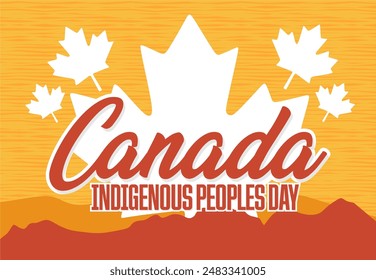 Canada Indigenous Peoples Day on a yellow background