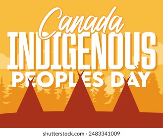 Canada Indigenous Peoples Day on a yellow background