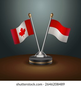 Canada and Indonesia table flags relation with gradient backgrund