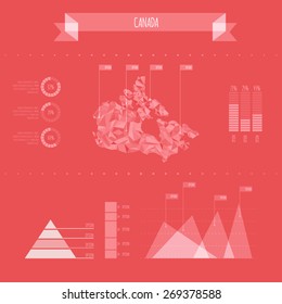 Canada Infographic Report Template - Vector Illustration