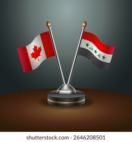 Canada and Iraq table flags relation with gradient backgrund
