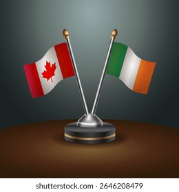 Tabela do Canadá e da Irlanda sinaliza relação com plano de fundo gradiente