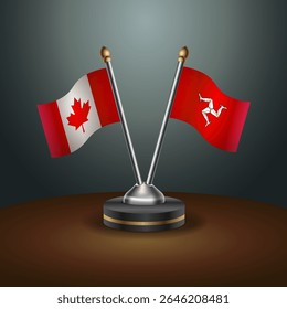 Canada and Isle of Man table flags relation with gradient backgrund