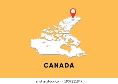 Canada Isometric map with location icon vector illustration design