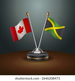 Canada and Jamaica table flags relation with gradient backgrund