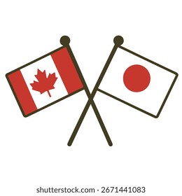 canada and japan cross flags vector on white background
Vector country flags intersecting