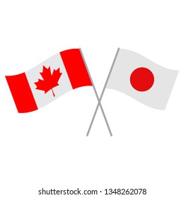 Canada and Japan flags vector
