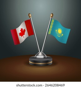 Canada and Kazakhstan table flags relation with gradient backgrund