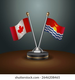 Tabela do Canadá e do Kiribati sinaliza relação com plano de fundo gradiente