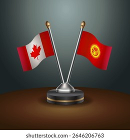 Canada and Kyrgyzstan table flags relation with gradient backgrund