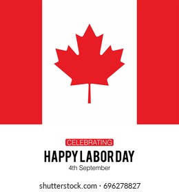 Canada Labor Day. Happy Labor Day. 4th September. Canada Flag Background