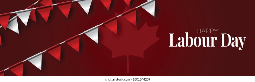 Canada Labour Day Banner Header Canadian Stock Vector (Royalty Free)  1801544239