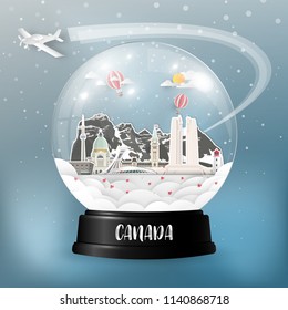 Canada Landmark Global Travel And Journey paper background. Vector Design Template.used for your advertisement, book, banner, template, travel business or presentation