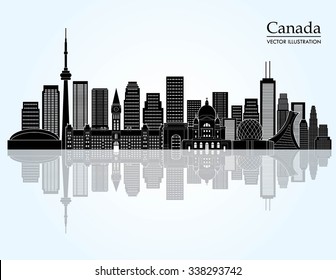 Canada Landmark Skyline. Vector Illustration