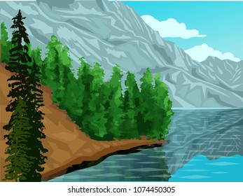 Canada landscape - simply vector illustration -parallax effects