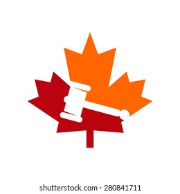 canada law. justice court logo icon template. vector