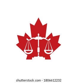 Canada law vector logo design. Law  firm vector logo concept.