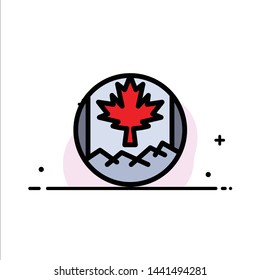Canada, Leaf, Flag  Business Flat Line Filled Icon Vector Banner Template