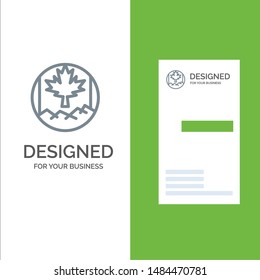 Canada, Leaf, Flag Grey Logo Design and Business Card Template. Vector Icon Template background