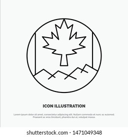 Canada, Leaf, Flag Line Icon Vector. Vector Icon Template background