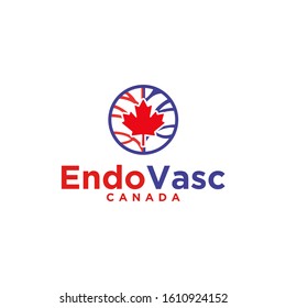 Canada leaf logo,maple with arteries logo concept.