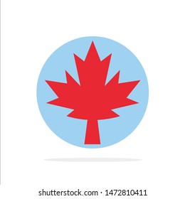 Canada, Leaf, Maple Abstract Circle Background Flat color Icon