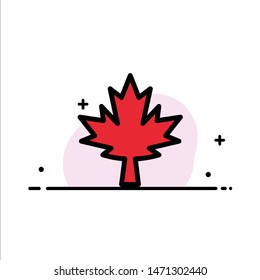 Canada, Leaf, Maple  Business Flat Line Filled Icon Vector Banner Template. Vector Icon Template background