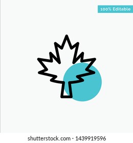 Canada, Leaf, Maple turquoise highlight circle point Vector icon