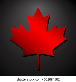 Canada leaf on dark background