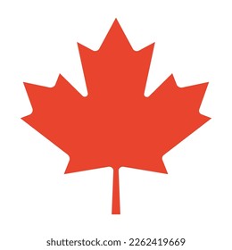 Canada leaf sticker. Simple icon.