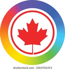 Canada lgbt flag cirlcle -  lgbt flag graphic element Illustration template