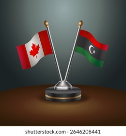 Tabela do Canadá e da Líbia sinaliza relação com plano de fundo gradiente