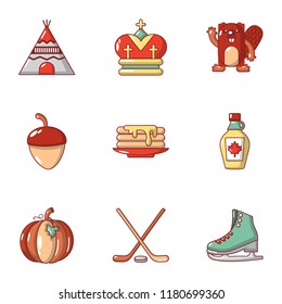 Canada life icons set. Cartoon set of 9 canada life vector icons for web isolated on white background