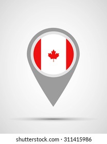 Canada location, Canada flag application, vector illustration, abstract, graphic design