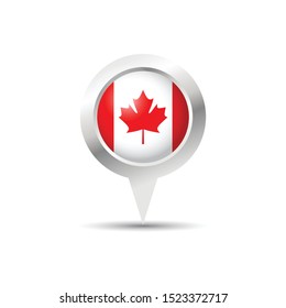 Canada location icon vector design. Canada gps locator pin. 