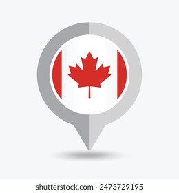 Canada Location Pin Icon Vector Illustration