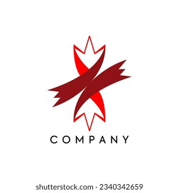 Canada logo design, leaf, maple, ribbon, medical, education, paly