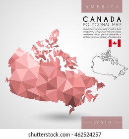 Canada : Low Poly Map : Vector Illustration