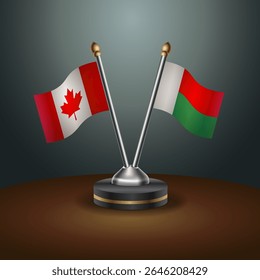 Canada and Madagascar table flags relation with gradient backgrund