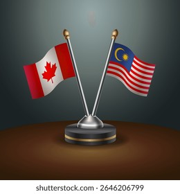 Canada and Malaysia table flags relation with gradient backgrund