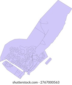 Canada Manitoba CMA (Census Metropolitan Area) Thompson Boundary and Road Vector Map