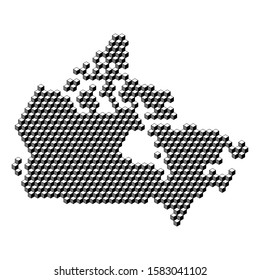 Canada map from 3D black cubes isometric abstract concept, square pattern, angular geometric shape. Vector illustration.