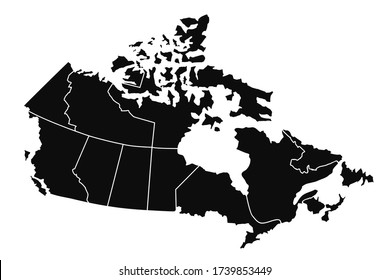 Canada map with administrative division isolated – stock vector